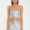 Glamorous Silver-Sequin Peplum Mini-Skirt 1 Glamorous Silver-Sequin Peplum Mini-Skirt -Glamorous Shop KA7085A B07 01copy