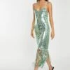 Glamorous Jade-Sequin Cross Back Midi-Dress -Glamorous Shop KA7125 DJ49 04