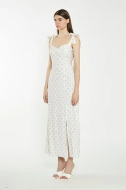Glamorous Cream Pink Stem Flower Midi-Dress -Glamorous Shop KK0086A DE93 03