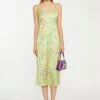 Glamorous Lime-Multi Daisy Bias-Cut Slip Midi-Dress -Glamorous Shop KK0193B DH44 01
