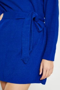 Glamorous Royal Blue Knitted Mini Dress With Tie Belt -Glamorous Shop LC1029 ROY 04