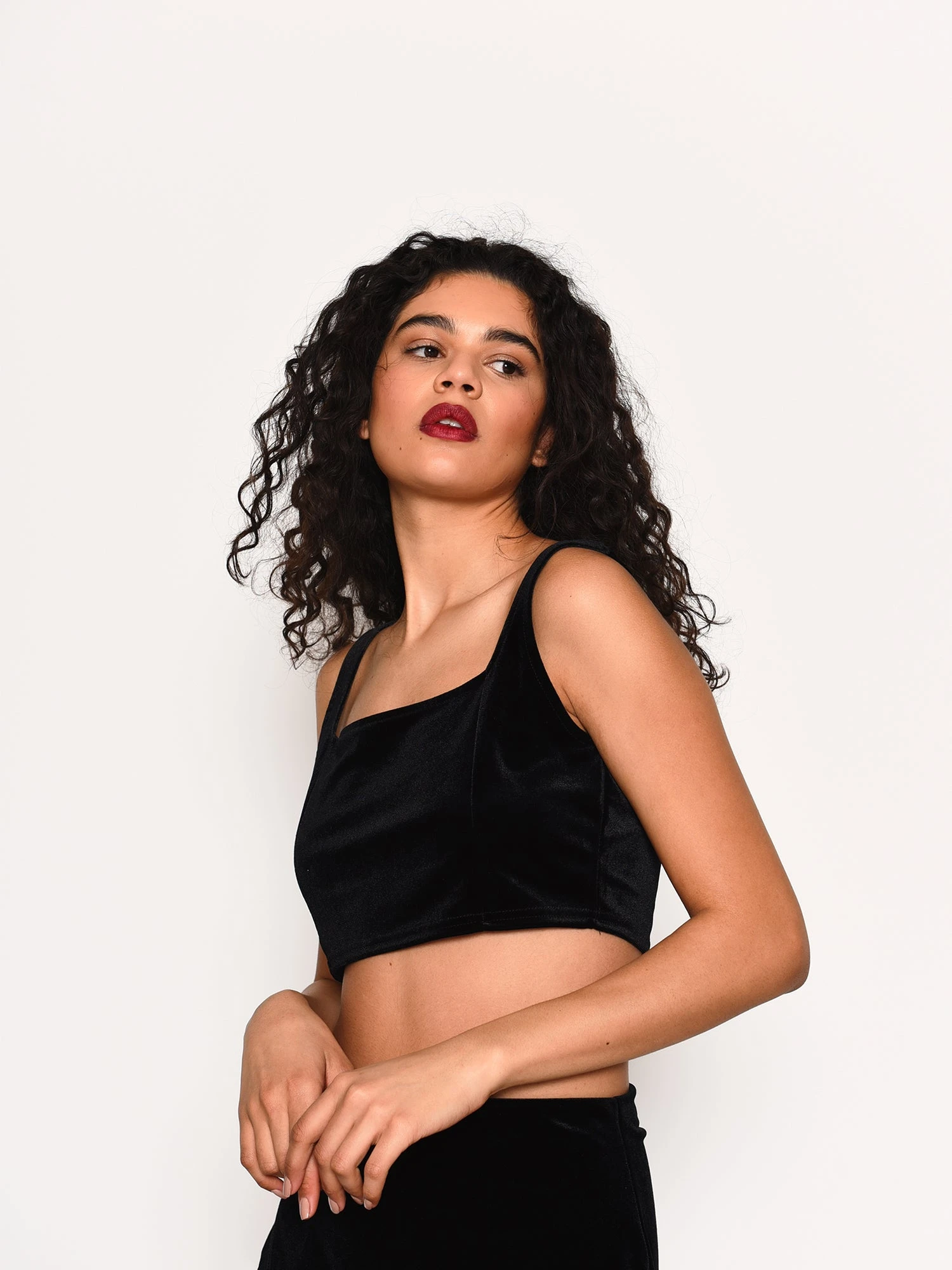 Glamorous Black Velvet Crop Top 4 Glamorous Black Velvet Crop Top - Image 2