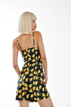 Glamorous Lemon Print Strappy Fitted Mini Dress -Glamorous Shop LEMON 12