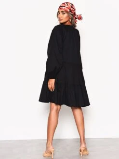 Glamorous Black Cotton Long Sleeve Smock Dress -Glamorous Shop TM0173A2