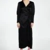 Glamorous Black-Satin Shirred Cuff Wrap Maxi-Dress -Glamorous Shop TM0185A BU87 01 4667685b 8f89 4cb8 bc62 d755ca6ae560