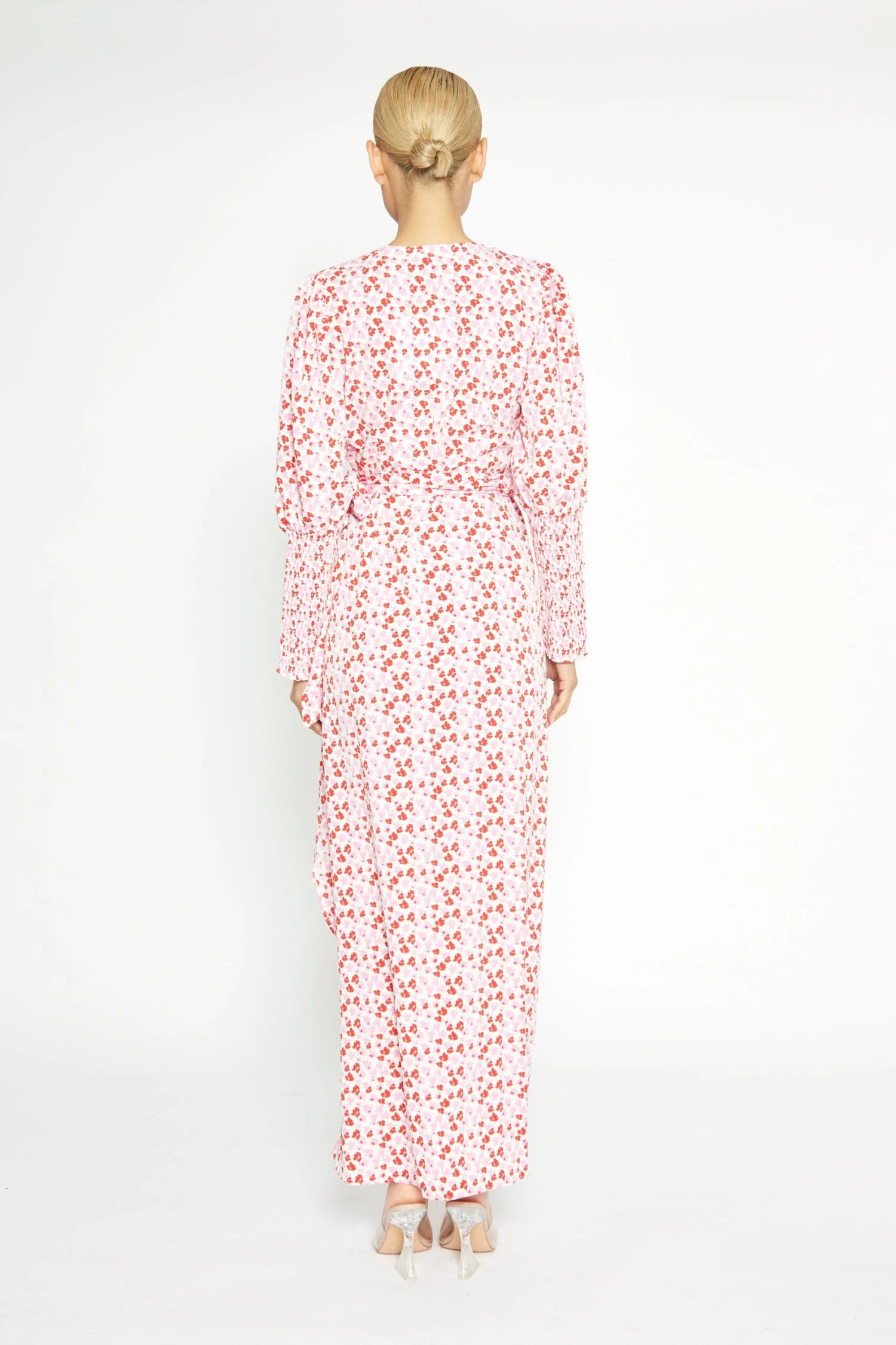 Glamorous White-Red-Pink-Floral Wrap Maxi Dress 6 Glamorous White-Red-Pink-Floral Wrap Maxi Dress - Image 4