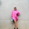 Pink Sateen Oversized Mini Shirt-Dress -Glamorous Shop TM0188A CI12 03 93d5ed77 1e1d 4a81 bb31 17bf2ba26c37