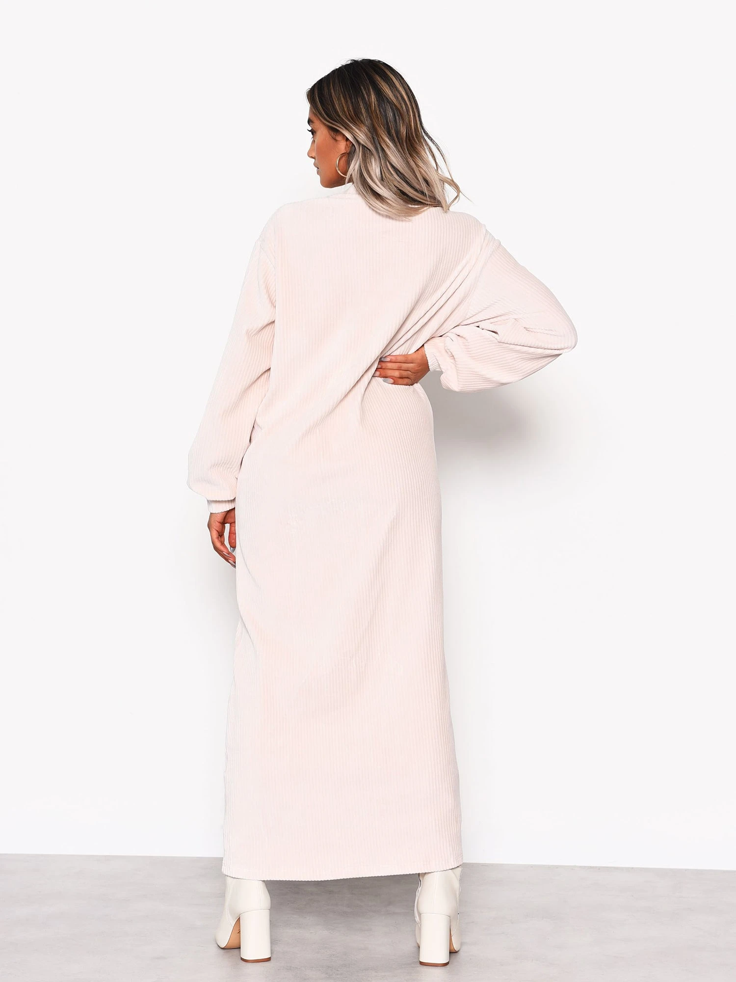 Glamorous Cream Soft Ribbed Long Sleeve Midi Dress 5 Glamorous Cream Soft Ribbed Long Sleeve Midi Dress - Image 3