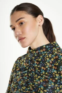 Glamorous Black Multi Floral Mesh Long Sleeved Ruched Mini Dress 8 Glamorous Black Multi Floral Mesh Long Sleeved Ruched Mini Dress -Glamorous Shop TM0609 CZ18 04