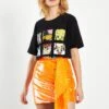 Glamorous Orange Sequin Mini Skirt With Asymmetric Drape Detail 1 Glamorous Orange Sequin Mini Skirt With Asymmetric Drape Detail -Glamorous Shop TM0675 AE25 01