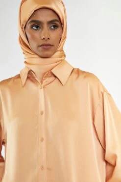Glamorous Apricot Satin Long Sleeve Shirt -Glamorous Shop TM0851B DM39 04 edec4406 41b0 4b49 a9f9 07e79e1d17ba