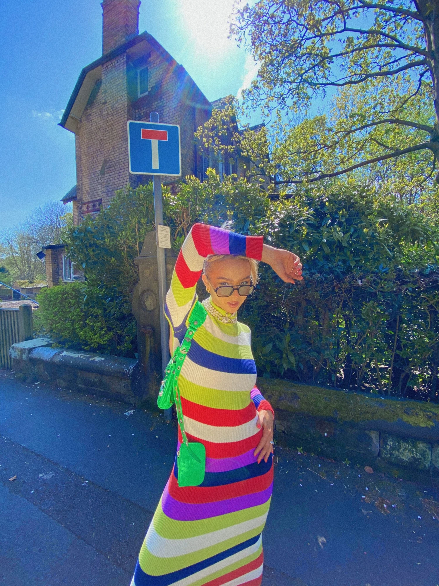 Glamorous Multi Stripe Knitted Midi Dress With Open Back 3 Glamorous Multi Stripe Knitted Midi Dress With Open Back