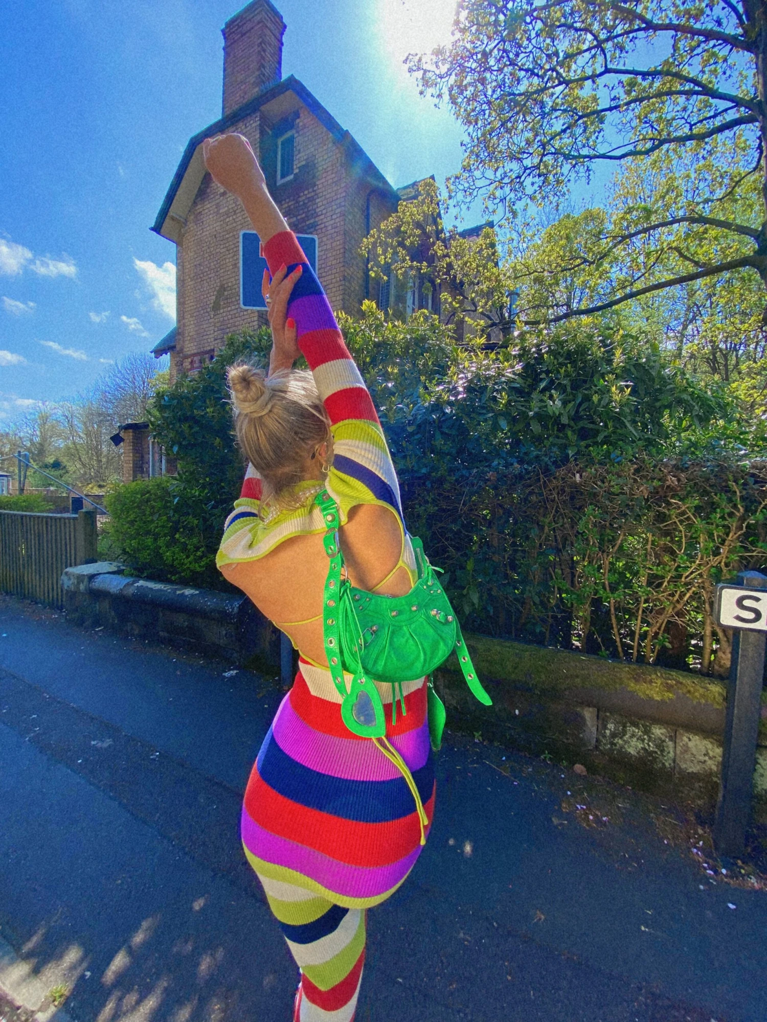 Glamorous Multi Stripe Knitted Midi Dress With Open Back 4 Glamorous Multi Stripe Knitted Midi Dress With Open Back - Image 2