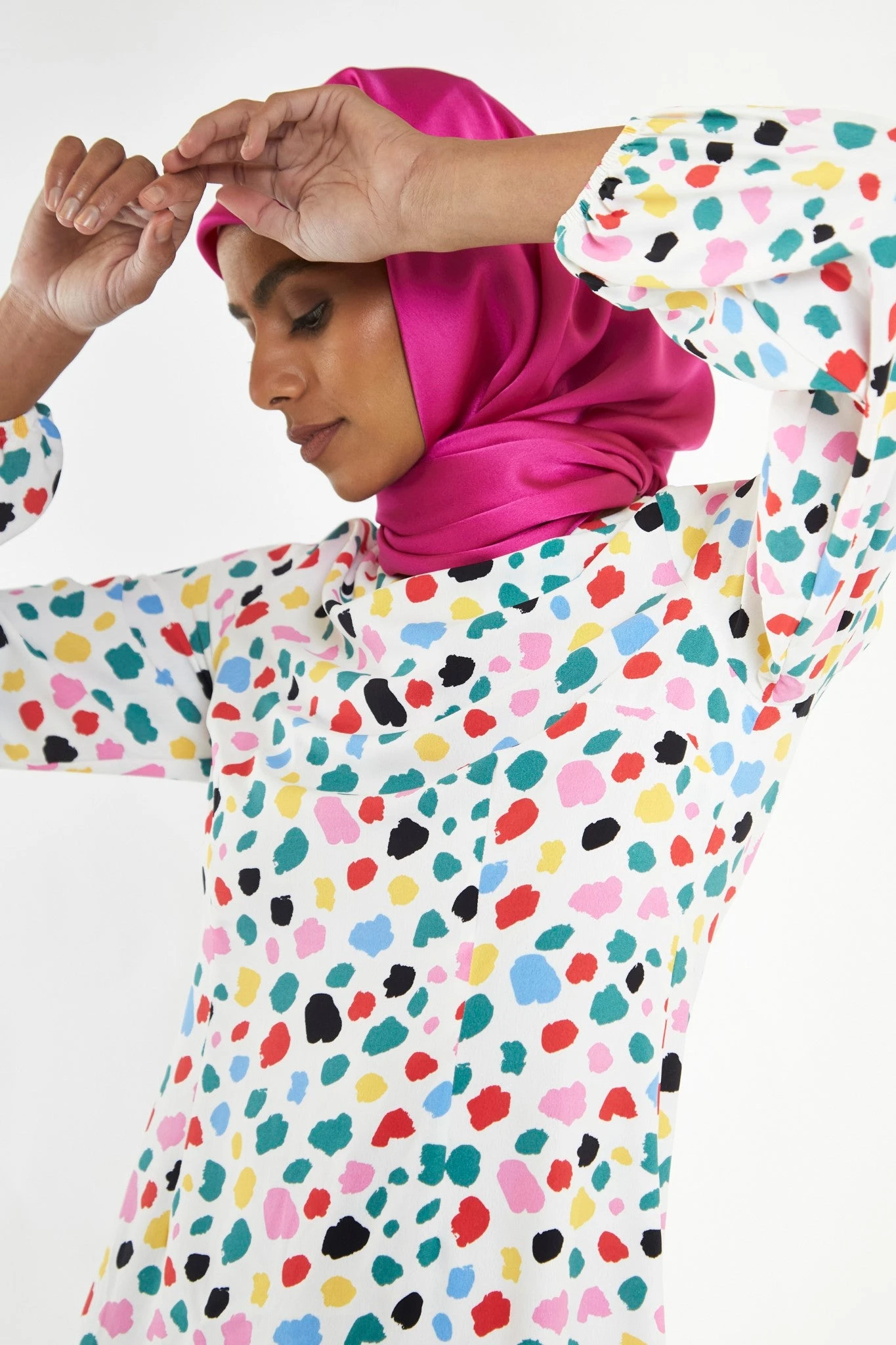 Glamorous Abstract Spot Long-Sleeve Midi-Dress 4 Glamorous Abstract Spot Long-Sleeve Midi-Dress - Image 2