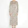 Glamorous Natural White Leopard Print Long Sleeve Midi Dress -Glamorous Shop TM0917 NATURALLEOPARD 01