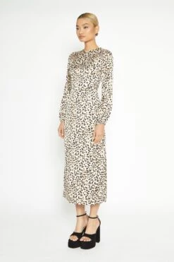 Glamorous Natural White Leopard Print Long Sleeve Midi Dress 8 Glamorous Natural White Leopard Print Long Sleeve Midi Dress -Glamorous Shop TM0917 NATURALLEOPARD 02