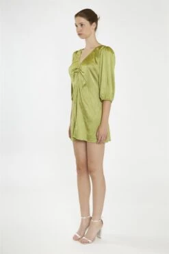 Glamorous Light-Olive V-Neck-Ruched-Front Mini-Dress -Glamorous Shop a018a0fd dd3c 4c38 aefe 1aadc7d342cc