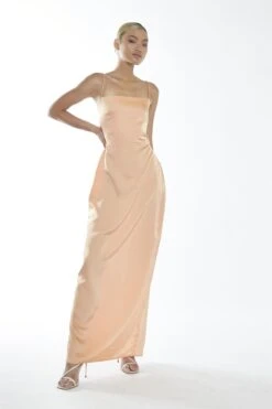 Glamorous Peach Spaghetti Strap Maxi-Dress -Glamorous Shop a56e520e 63d0 48eb b9be f63937f4d4b7