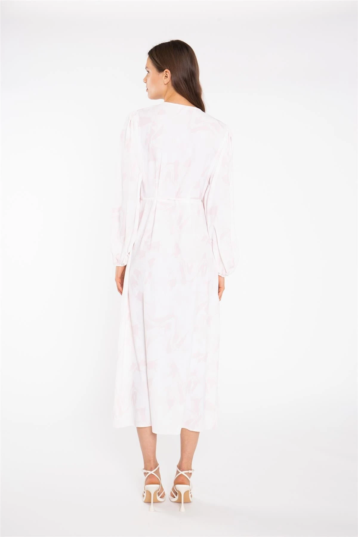 Glamorous Pink-Watercolour Wrap Midi-Dress 4 Glamorous Pink-Watercolour Wrap Midi-Dress - Image 2