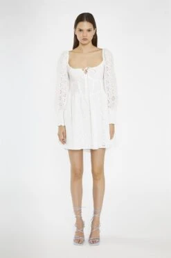 Glamorous White-Broderie Lace-Up Corset Mini-Dress -Glamorous Shop ac25fdef 2c5e 45de a767 8ef9c197c48f