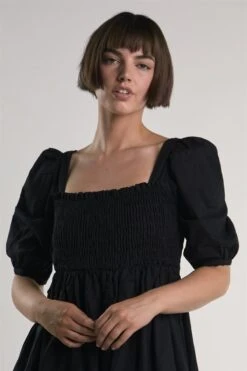 Glamorous Black Shirred-Front Midi-Dress 9 Glamorous Black Shirred-Front Midi-Dress -Glamorous Shop ae7f3cc3 2481 4da0 afc2 88378725130a