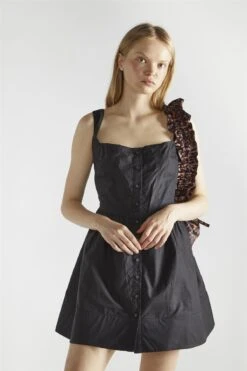 Glamorous Black Button Front Pleated Mini-Dress -Glamorous Shop b03349b8 6f78 481b 95d7 58752099ab49