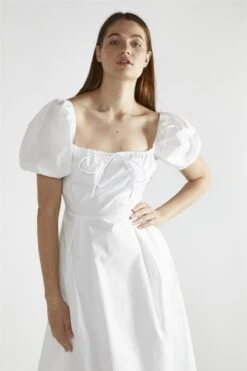 Glamorous White Square-Neck Midi-Dress -Glamorous Shop b77a4145 b524 47e5 a2f3 e007c8c9ba2b