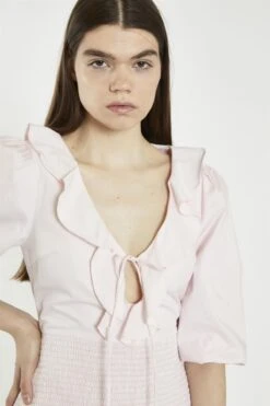 Glamorous Light Pink Tie-Front V-Neck Mini-Dress -Glamorous Shop bb2336d8 5dd2 48ab a499 ef9dadaa9688