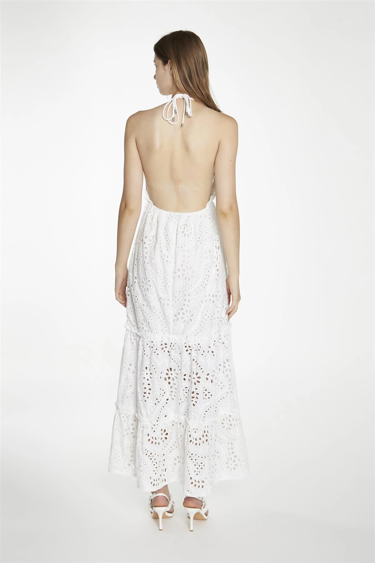 Glamorous White-Broderie Halterneck Maxi-Dress 4 Glamorous White-Broderie Halterneck Maxi-Dress - Image 2