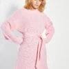 Glamorous Pretty Pink Tie Belt Knit Mini Dress