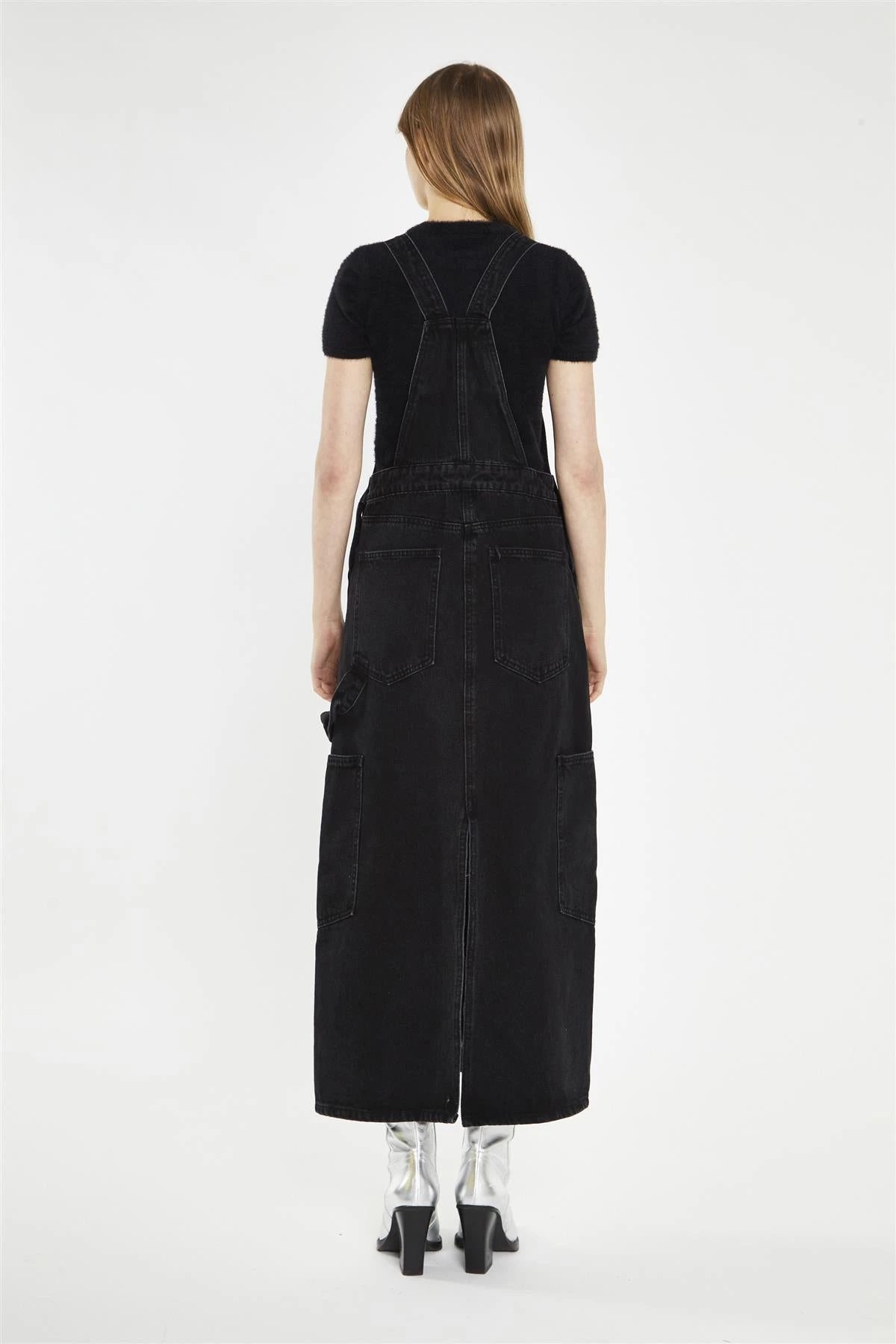 Glamorous Washed-Black Denim Dungaree Midi-Dress 4 Glamorous Washed-Black Denim Dungaree Midi-Dress - Image 2