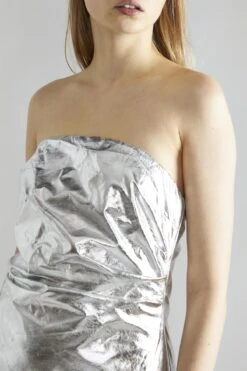 Glamorous Silver-PU Strapless Midaxi-Dress -Glamorous Shop c9b4186f 5c10 47a1 b93f 2b0a3a376f55