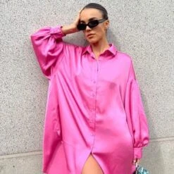 Pink Sateen Oversized Mini Shirt-Dress -Glamorous Shop ce95e99d74ba44d9b34e3222477b4bbc tplv hyqnpo4tzp resize jpeg 300 300