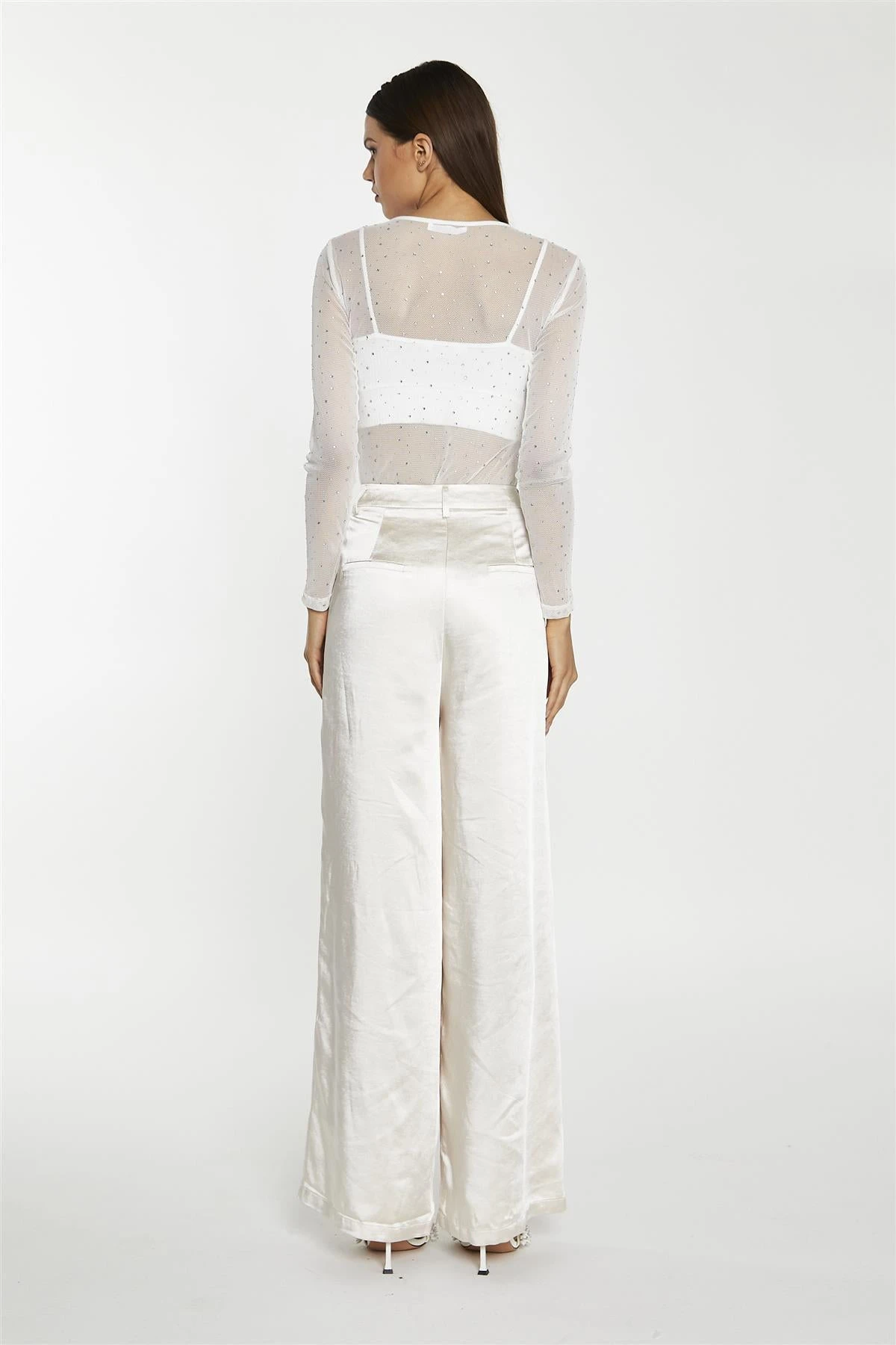 Glamorous White-Mesh Diamante Classic-Bodysuit 4 Glamorous White-Mesh Diamante Classic-Bodysuit - Image 2