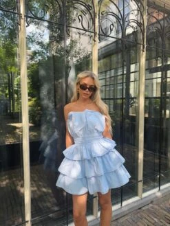 Glamorous Light Blue Tiered Pleated Mini-Dress 16 Glamorous Light Blue Tiered Pleated Mini-Dress -Glamorous Shop d1d7e00d 8d3a 44d6 80be aeaa63f67b81