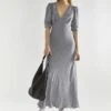 Glamorous Light-Blue Check V-Neck Midi Tea-Dress -Glamorous Shop d2091f31 3ce5 428c 8300 c47155c2582a