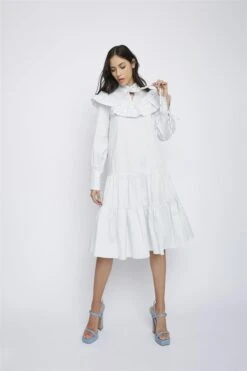 Glamorous Pale-Blue Broderie-Ruffle-Detail Midi-Dresses -Glamorous Shop d4b5a428 1467 42f3 b049 83b0a28d9b8f