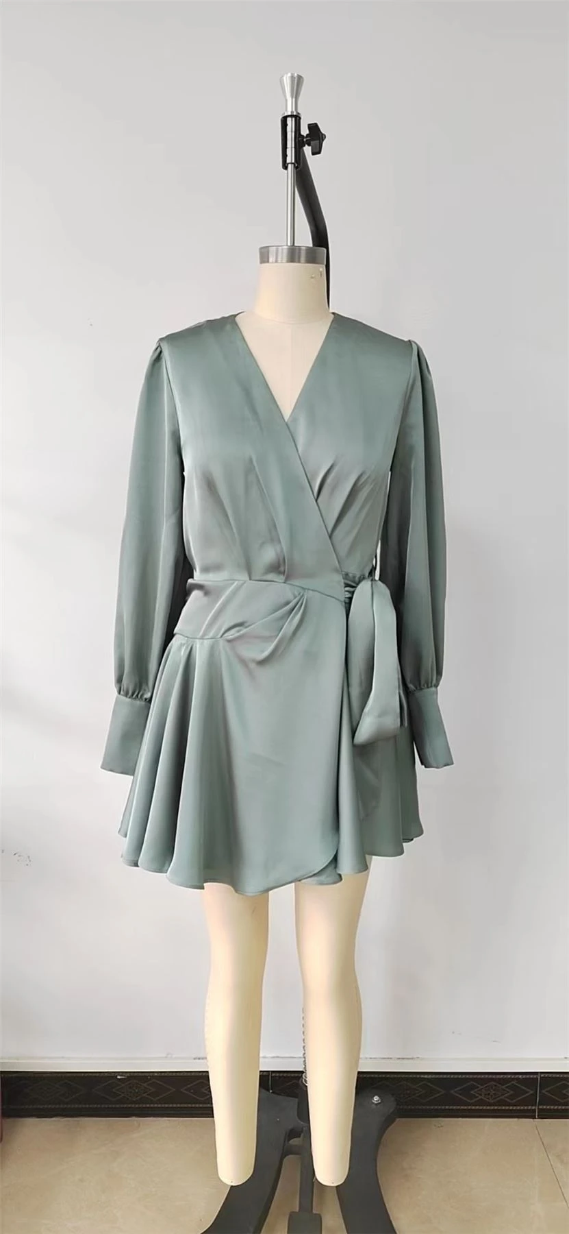 Glamorous Black Front Wrap V-Neck Mini-Dress 5 Glamorous Black Front Wrap V-Neck Mini-Dress - Image 3