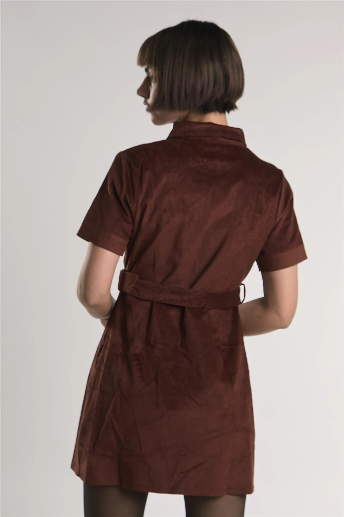 Glamorous Rust-Corduroy Half-Sleeve Mini-Dress 4 Glamorous Rust-Corduroy Half-Sleeve Mini-Dress - Image 2