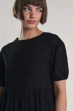 Glamorous Black Tiered-Smock Midi-Dress -Glamorous Shop da33094e 2cb5 4de7 b079 ba076329b902