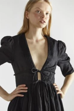 Glamorous Black Deep-V-Neck-Skater Midi-Dress -Glamorous Shop dbe15dfe 7319 4c50 897c d25446a6c255