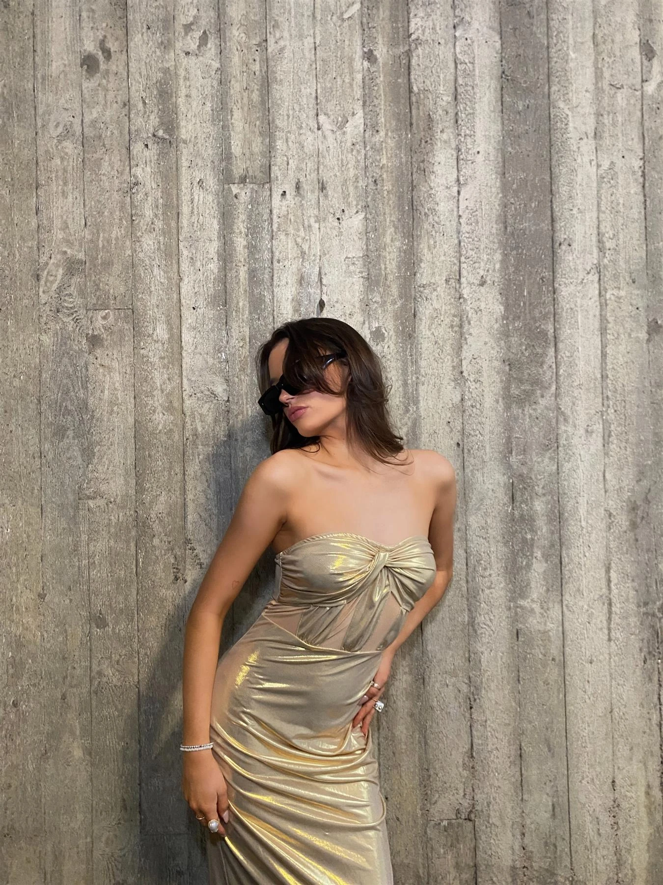 Glamorous Mara Twist Bandeau Midaxi Dress - Gold 7 Glamorous Mara Twist Bandeau Midaxi Dress - Gold - Image 5