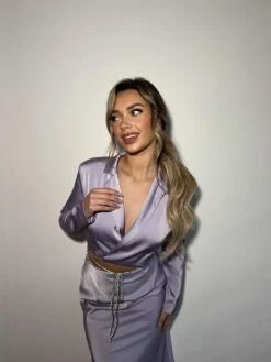 Glamorous Lilac-Satin Diamante Trim Wrap Crop-Top -Glamorous Shop dc59b8ea af81 48e3 8f84 1eac156e9ed1