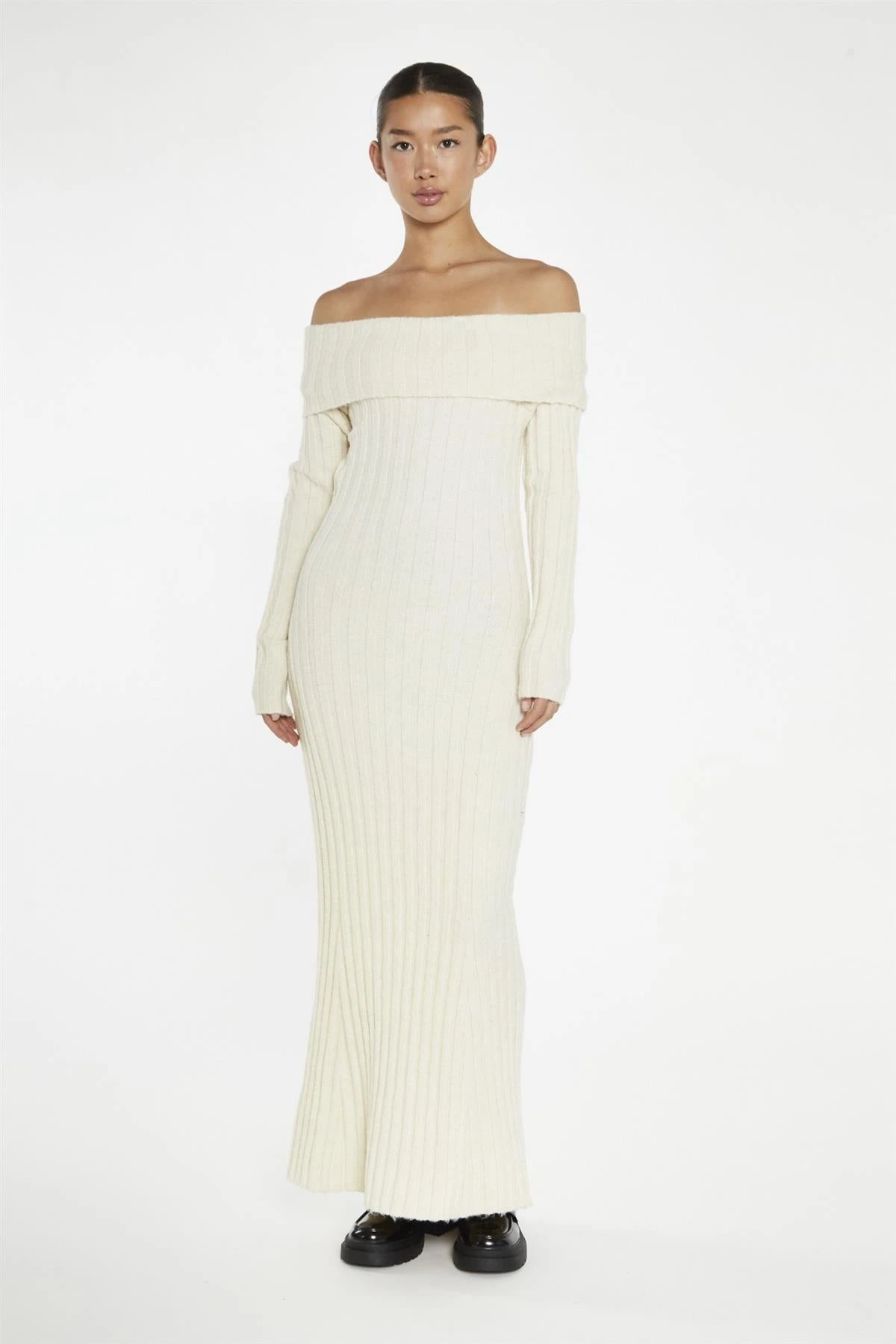 Glamorous Cream Bardot Maxi-Dress 3 Glamorous Cream Bardot Maxi-Dress