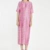 Glamorous Pink Geo-Plisse Midi-Dress