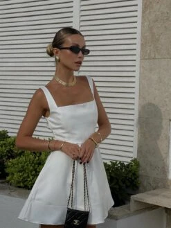 Glamorous Arianna Bow-Back Mini-Dress -White -Glamorous Shop e0396fe6 437b 47e2 9b68 cf9441779bc9