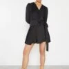 Glamorous Black Front Wrap V-Neck Mini-Dress -Glamorous Shop e0a012a9 6345 4cbc 9cb6 0e907ae35e06