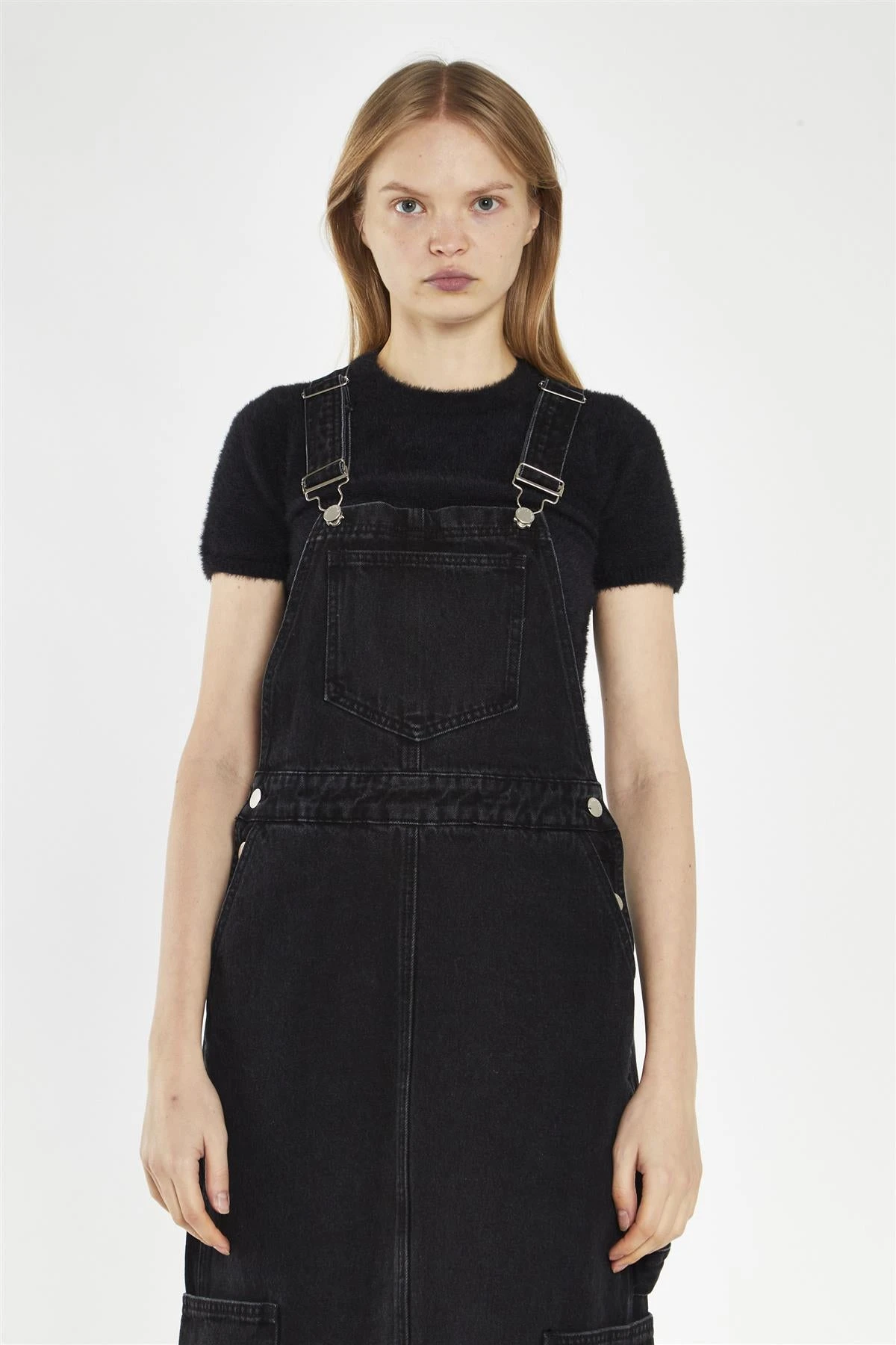 Glamorous Washed-Black Denim Dungaree Midi-Dress 6 Glamorous Washed-Black Denim Dungaree Midi-Dress - Image 4