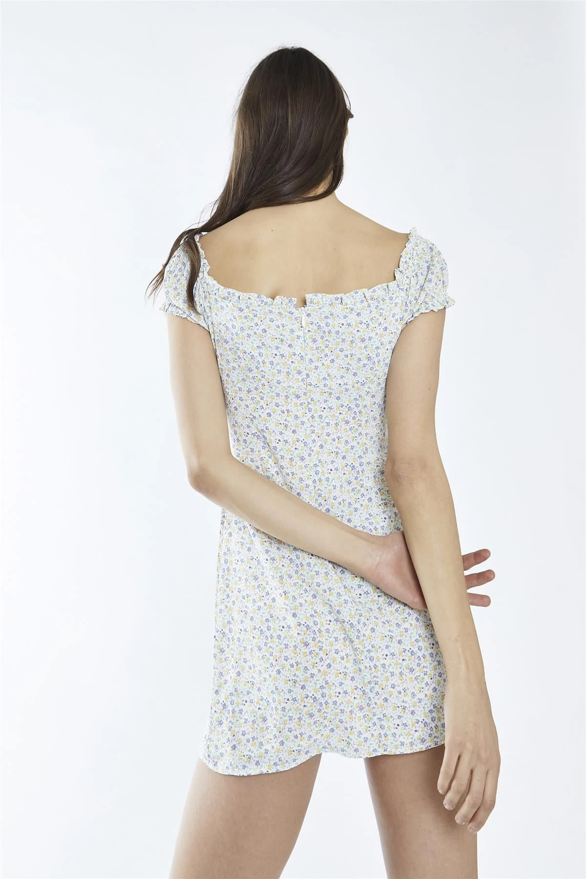 Glamorous Lilac-Multi-Ditsy Front Tie Mini-Dress 4 Glamorous Lilac-Multi-Ditsy Front Tie Mini-Dress - Image 2