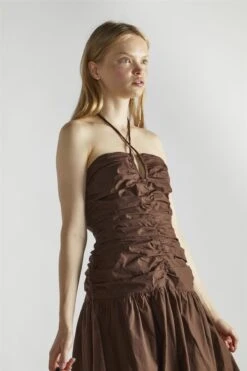 Glamorous Brown Ruched Midaxi-Dress -Glamorous Shop e8caf546 9328 4343 bacc 58f665f7e0f8